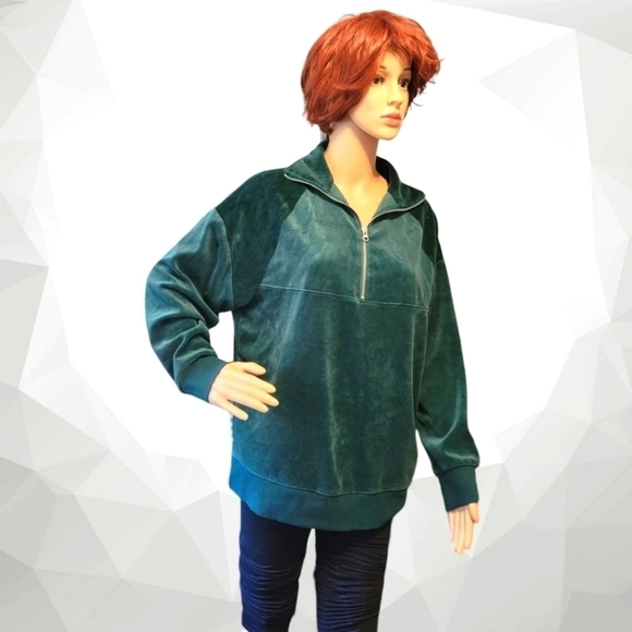 Wild Fable Sz S Women's 1/4 Zip Velour Tunic Sweatshirt - Picture 1 of 6
